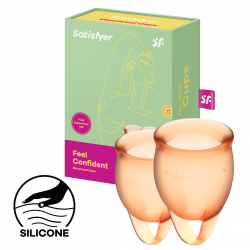 Satisfyer 'Feel Confident - Menstrual Cup Set', Menstruationstasse, orange, 15 & 20 ml