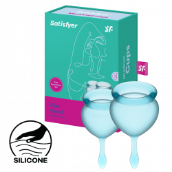 Satisfyer 'Feel Good - Menstrual Cup Set', Menstruationstasse, hellblau, 15 & 20 ml