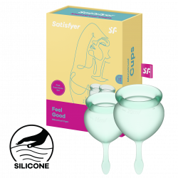 Satisfyer 'Feel Good - Menstrual Cup Set', Menstruationstasse, hellgrün, 15 & 20 ml