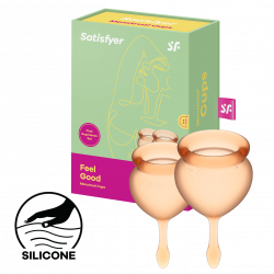 Satisfyer 'Feel Good - Menstrual Cup Set', Menstruationstasse, orange, 15 & 20 ml