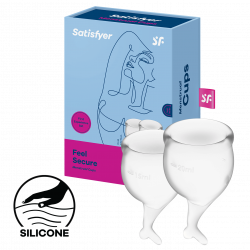 Satisfyer 'Feel Secure - Menstrual Cup Set', Menstruationstasse, transparent, 15 & 20 ml