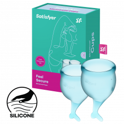 Satisfyer 'Feel Secure - Menstrual Cup Set', hellblau, 15 & 20ml