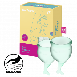 Satisfyer 'Feel Secure - Menstrual Cup Set', Menstruationstasse, mint, 15 & 20 ml