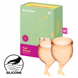 Satisfyer 'Feel Secure - Menstrual Cup Set', Menstruationstasse, orange, 15 & 20 ml
