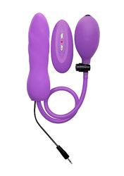Inflatable Vibrating Silicone Dong - Purple
