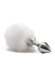 Beginner Bunny Tail Buttplug - Silver